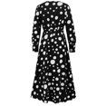 thumbnail image 5 of SMihono Fashion Formal Dresses for Women 2025 Polka Dot Print Long Sleeve Elegant Wedding Guest Dress V Neck Flowy Party Maxi Dress Black 10, 5 of 6