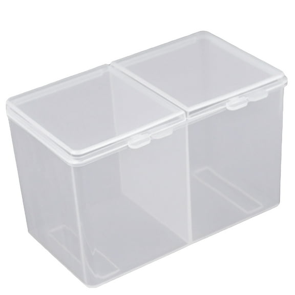 Grandest Birch Nail Art Storage Box Translucent Multi-fuction Plastic 2 Grids Storage Case for Nail Art Shop Nail Art Storage Box: