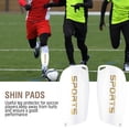 thumbnail image 2 of 1 Pair Adult Football Sports Shinguards Soccer Ball Shin Guards Legs Protector (White), 2 of 8