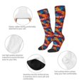 thumbnail image 3 of Xecao Colorful Hawaii Palms Pattern Adult Stockings with Color-Block Design and 3D Print, Breathable Comfortable Hosiery for Daily Wear and Sports, 3 of 6
