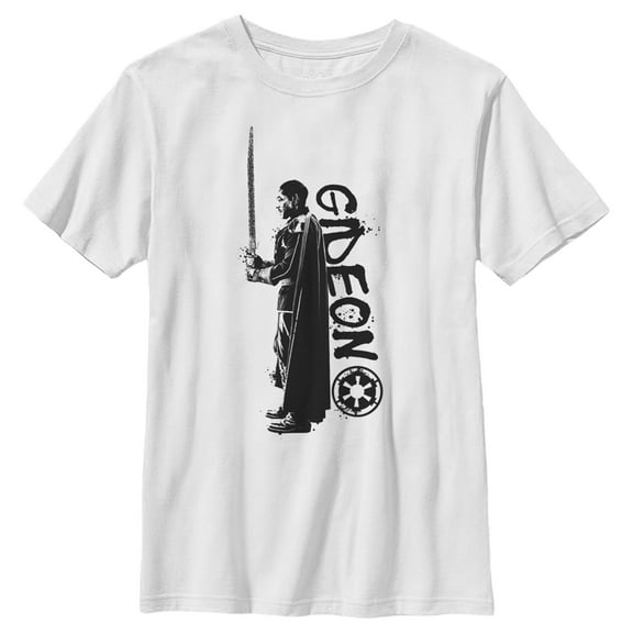 Boy's Star Wars: The Mandalorian Moff Gideon  Graphic Tee White Small
