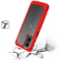 thumbnail image 5 of Designed for Motorola Moto G Stylus 5G 2024 Ultimate Hybrid Transparent Rubber with Metal Buttons & Camera Edges Hard TPU Frame Corner Bumper Phone Case Cover [Red], 5 of 8