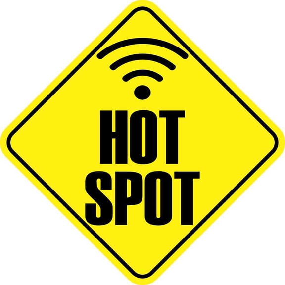 6in x 6in Hot Spot Magnet Vinyl Magnetic Caution Sign Wi-Fi Magnets