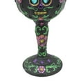 thumbnail image 5 of Day of The Dead Ossuary Wedding Black Sugar Skull Wine Goblet 7oz Chalice, 5 of 10