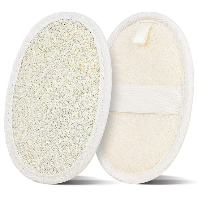 Guante exfoliante corporal natural de tela de rizo y luffa para spa