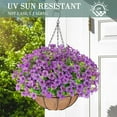 thumbnail image 4 of Artificial Flowers Hanging Plants in Basket,Artificial Hanging Flowers for Outdoor Indoor Decor,UV Resistant Hanging Baskets with Fake Flowers for Patio Garden Porch Deck Decoration, 4 of 5