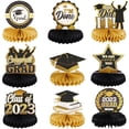 thumbnail image 1 of 9 piezas de centros de mesa de panal de graduación, decoraciones de fiesta de graduación de clase 2023, adornos de mesa de graduación de felicitaciones 2023, suministros para regalos de fiesta de grad, 1 of 7