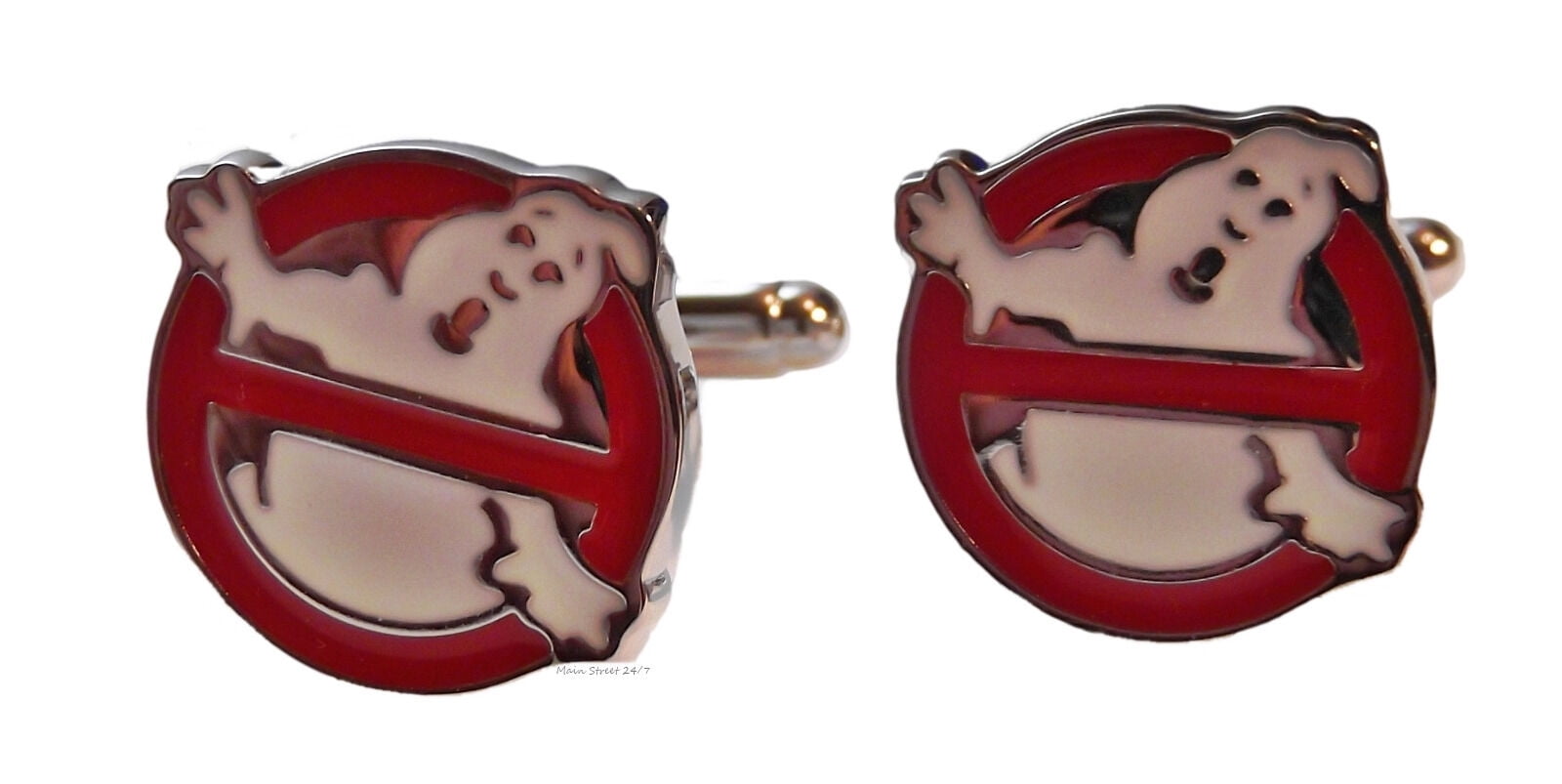 GHOSTBUSTERS Sign Cartoon Figure Metal Mens French Copper Cufflinks One Pair