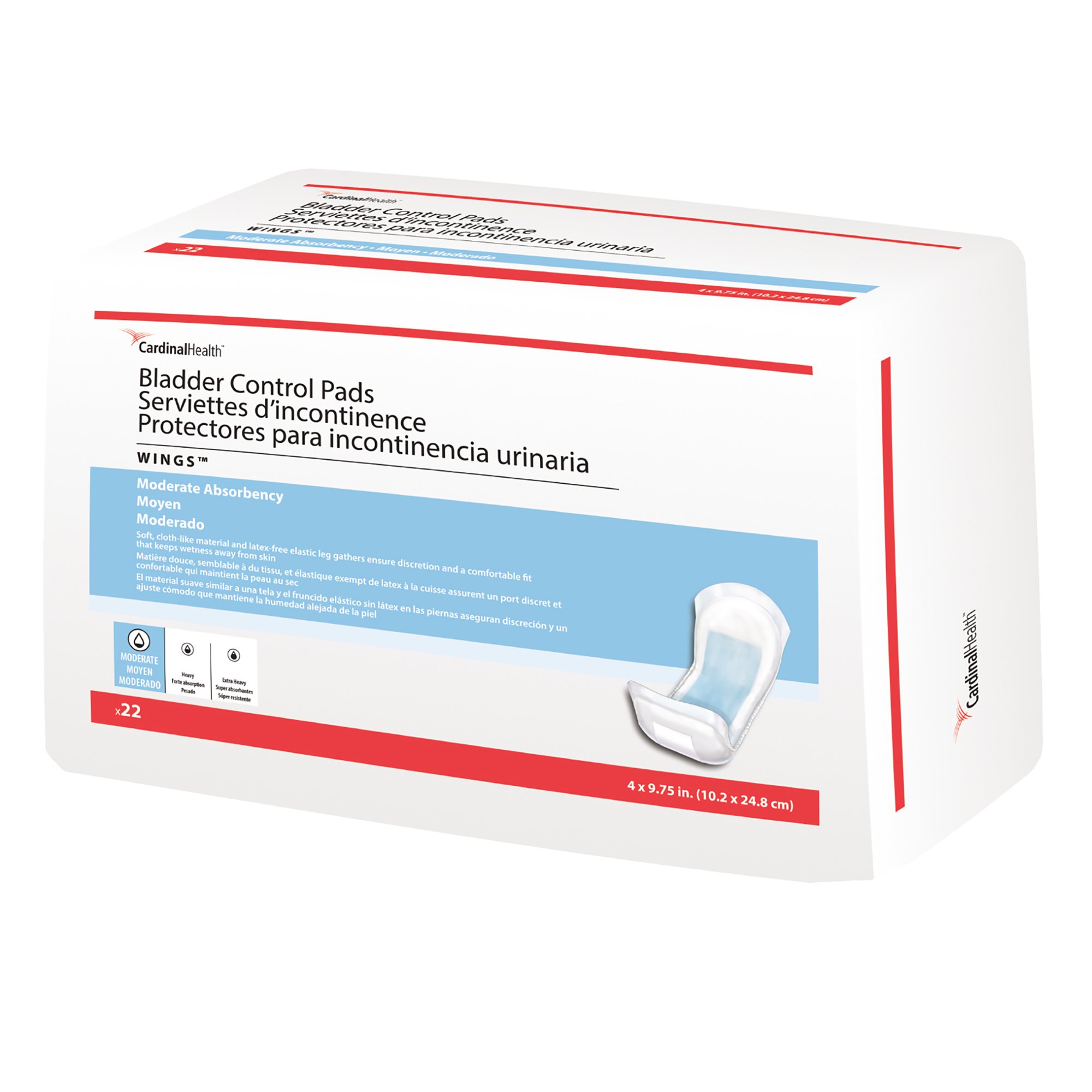 Sure Care Unisex Incontinent Pad Contoured 4 X 93/4 Inch