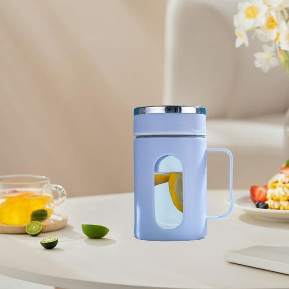 Amzcrzy Stylish Double-layer Plastic Carapace Glass Cup With Lid Handle Cup Office Double-layer Heat Insulation Tea Cup With Tea Leak Business Cups Double layer plastic glass office cup