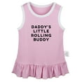 thumbnail image 1 of Daddy's Little Rolling Buddy Funny Dresses For Baby, Newborn Babies Skirts, Infant Princess Dress, 0-24M Kids Graphic Clothes (Pink Sleeveless Dresses, 12-18 Months), 1 of 4