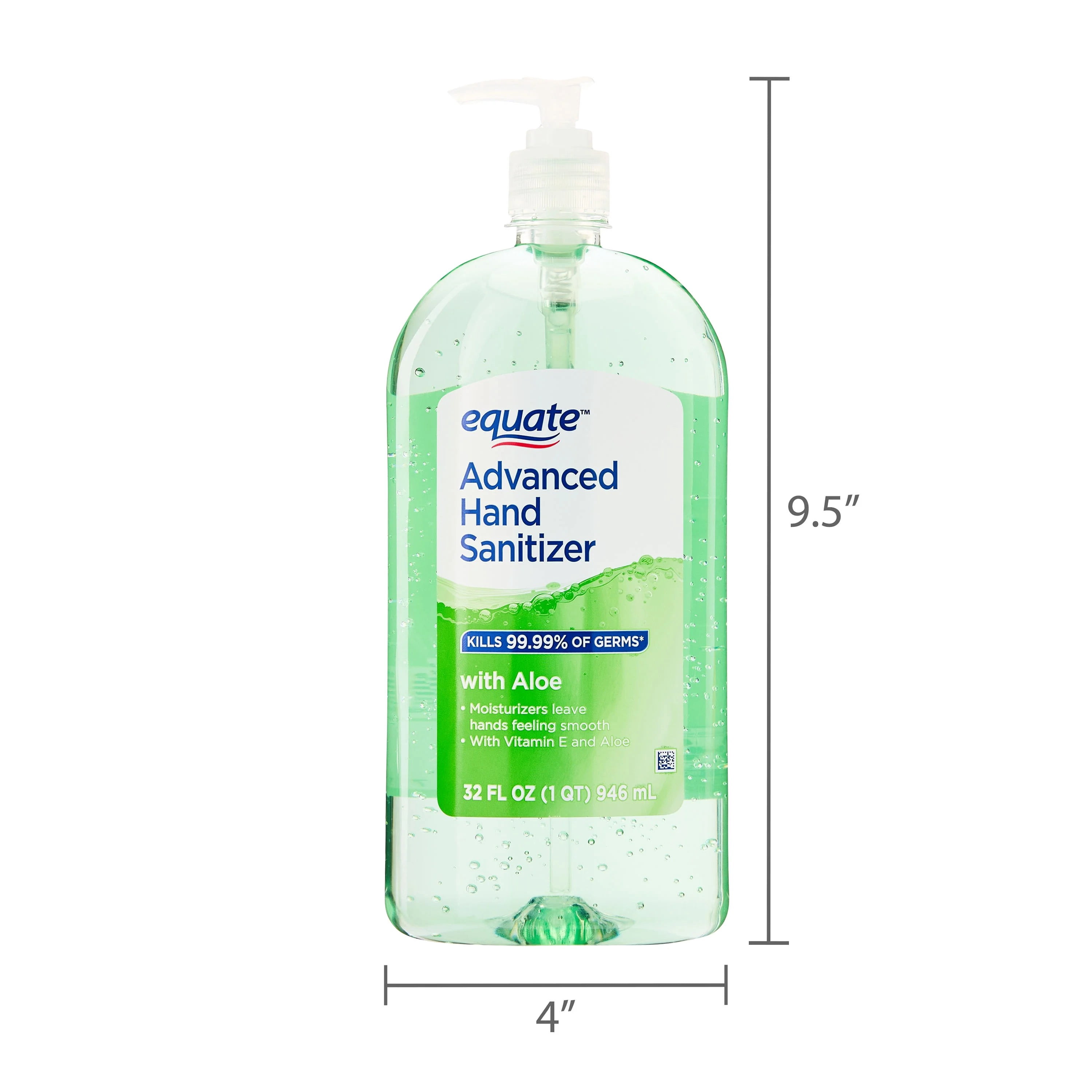 Equate Advanced Hand Sanitizer with Aloe, 32 fl oz