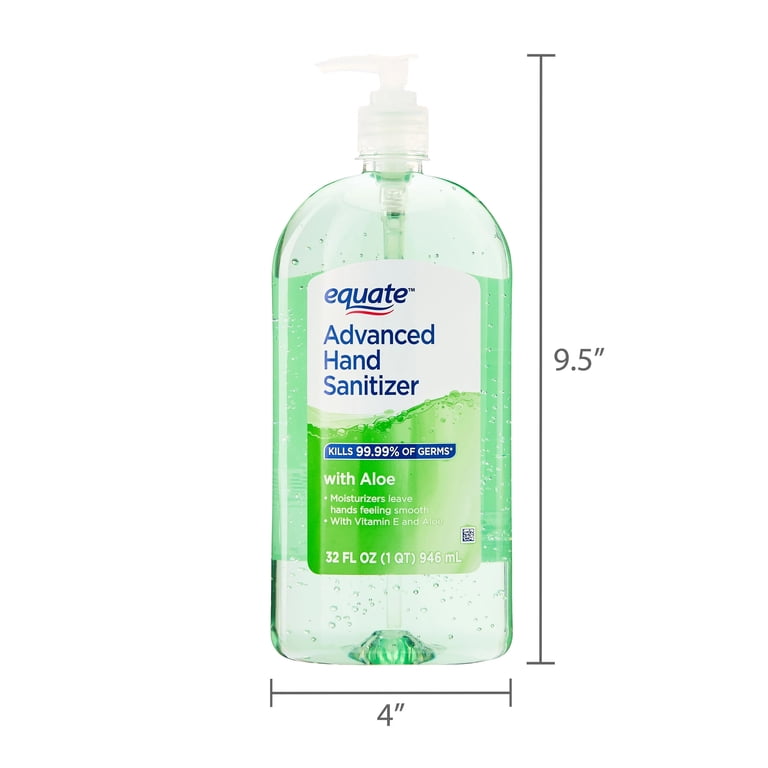 Equate Advanced Hand Sanitizer with Aloe, 32 fl oz, Kills 99.99