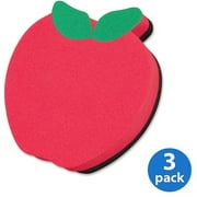 (3 Pack) Ashley, ASH10020, Apple Design Magnetic Whitebrd Eraser, 1 Each, Red