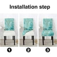 thumbnail image 4 of Abstract Turquoise Chair Covers for Dining Room 4 Pack Decorative Turquoise and Golden Paints Super Fit Stretch Removable Washable Short Dining Chair Protector Cover, 4 of 5