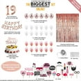 thumbnail image 2 of 19th Birthday Decoration Rose Gold, 19 Party Supplies Decoration, 19th Sash, 19 Cake Topper, 19th Photo Props, confetti Balloons, Curtain, 2 of 4