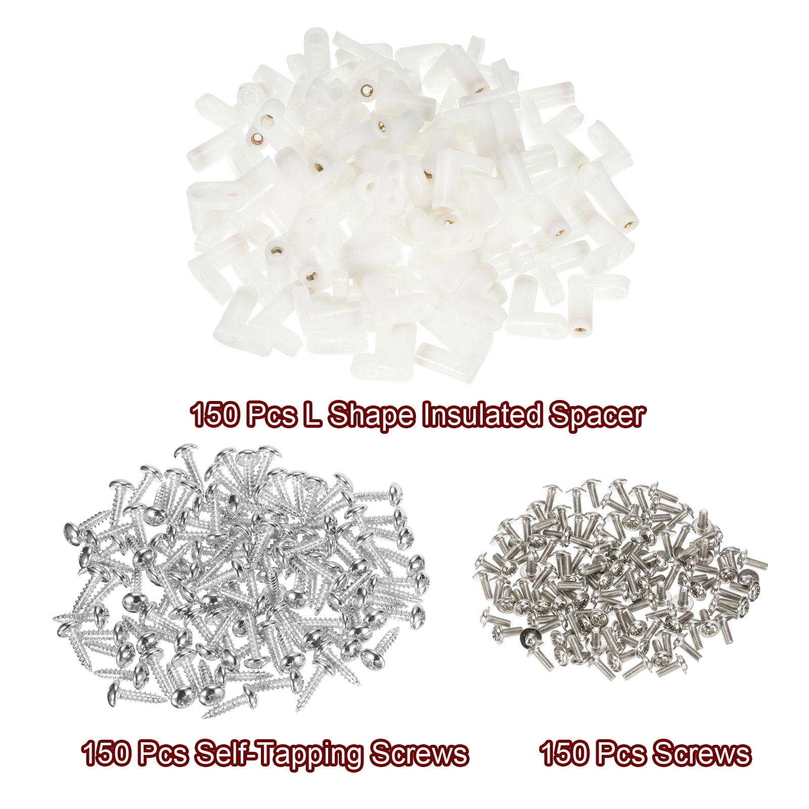 150Pcs Circuit Board L Shape Insulated PCB Spacer 20mm Standoffs Mounting Feet Supporting Height with Screws