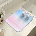 thumbnail image 4 of Yayeee Dish Drying Mat for Kitchen Counter 16" x 18" Microfiber Super Absorbent Coffee Decorative Pad, Light Blue Stripes, 4 of 9