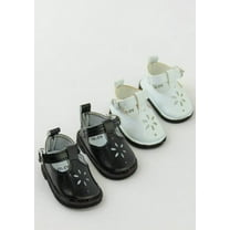 2 Pack of Mary Janes with Buckles White and Black For 14 Inch Dolls