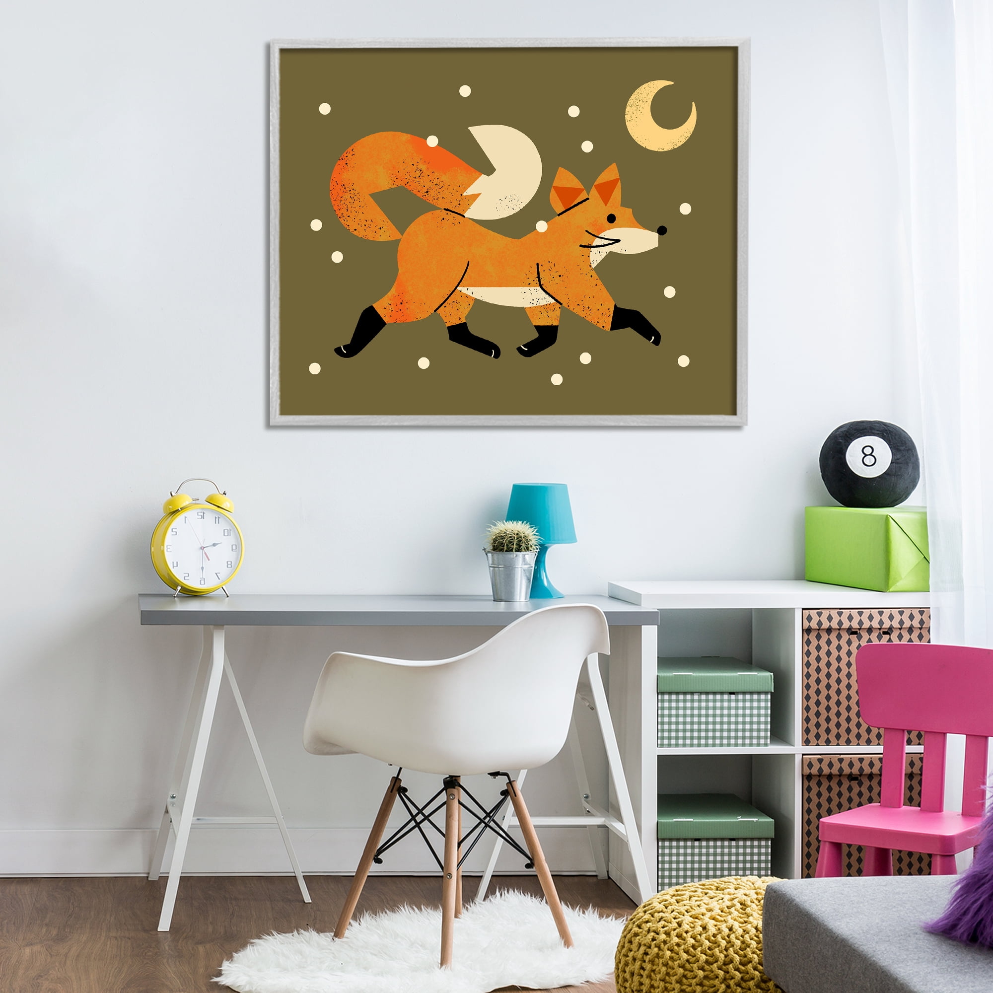 Stupell Industries Wandering Winter Fox Gray Framed Giclee Art, design by Renea L. Thull