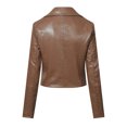 thumbnail image 3 of Dealovy Womens Leather Jackets Zip up Motorcycle Short Outerwear Long Sleeve Slim Fitted Jacket Coats, 3 of 3