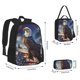 thumbnail image 2 of Disketp Night Sky Bald Eagle Mochila Estampada de Gran Capacidad con Lonchera y Estuche, Set de 3 Piezas para Estudiantes, 2 of 7
