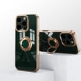 thumbnail image 4 of Nalacover Slim Case for iPhone 16 Pro,Cute Cartoon 6D Plating Astronaut Hidden Magnetic Ring Kickstand Soft TPU Shockproof Corner Protection Drop Proof Edge Bumper Cover For iPhone 16 Pro,Darkgreen, 4 of 5