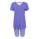 thumbnail image 4 of Blusas para las Mujeres Casual Impreso Cuello en V Manga Corta Blusa Pantalones Cortos, Conjuntos de Ropa para las Mujeres, 4 of 5