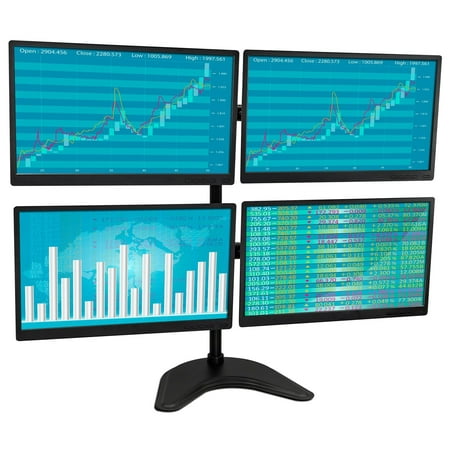 Mount It Quad Monitor Desk Stand Full Motion Articulating Arm Mount It Quad Monitor Desk Stand Full Motion Articulating Arm For Four Lcd