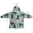 thumbnail image 7 of Bichon Dog Blue Florals Blanket Hoodies for Kids 6-13YR Oversize Wearable Blanket Hoodies for Boys Girls Teens, 7 of 7