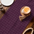 thumbnail image 3 of Purple Plaid Table Runner 90 Inches, Live Love Laugh Text Star Love Heart Bed Runner Dresser Scarves Tabletop for Indoor Outdoor Parties/Ceremony/Banquet, 13" x 90", 3 of 9