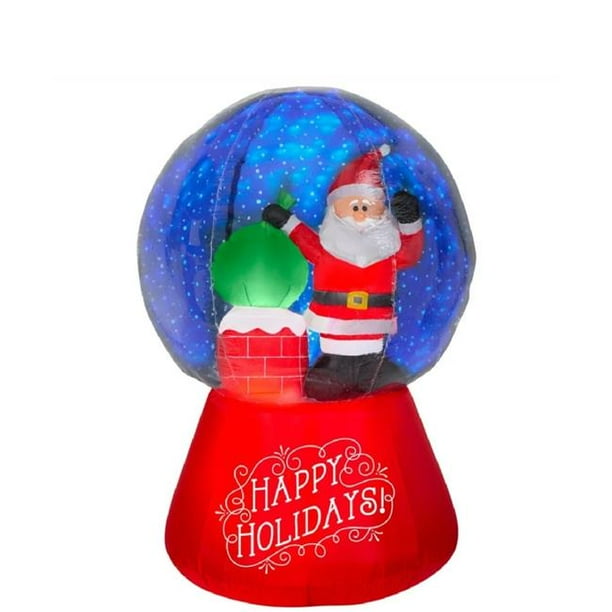 Gemmy Industries Christmas Airblown Yard Inflatable Santa Snow Globe, 5.5 ft.