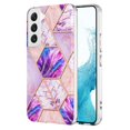 thumbnail image 1 of Designed for Samsung Galaxy S23 6.1 inch Marble Case, Ultra Thin Girls Women Polished Plating Flexible Soft TPU IMD Protective Case Cover for Samsung Galaxy S23 - Lightpurple, 1 of 5
