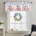 thumbnail image 3 of Valance Curtains for Kitchen Windows Happy Easter Bunny Eggs Rod Pocket Valance Flowers Butterflies on Pink Short Window Curtain Topper for Bedroom Living Room Bathroom 54x18in,1&nbsp;Panel, 3 of 9