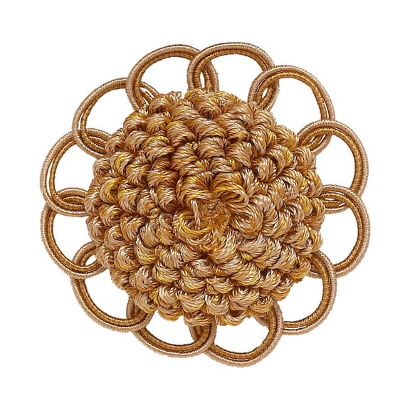 2 1/2" x 2 1/2" (6cm x 6cm) Sew-On Crown Rosette # BRROS, Tan Beige Gold #8633 (Beige Gold, Dark Gold, Tan Beige) Sold Individually