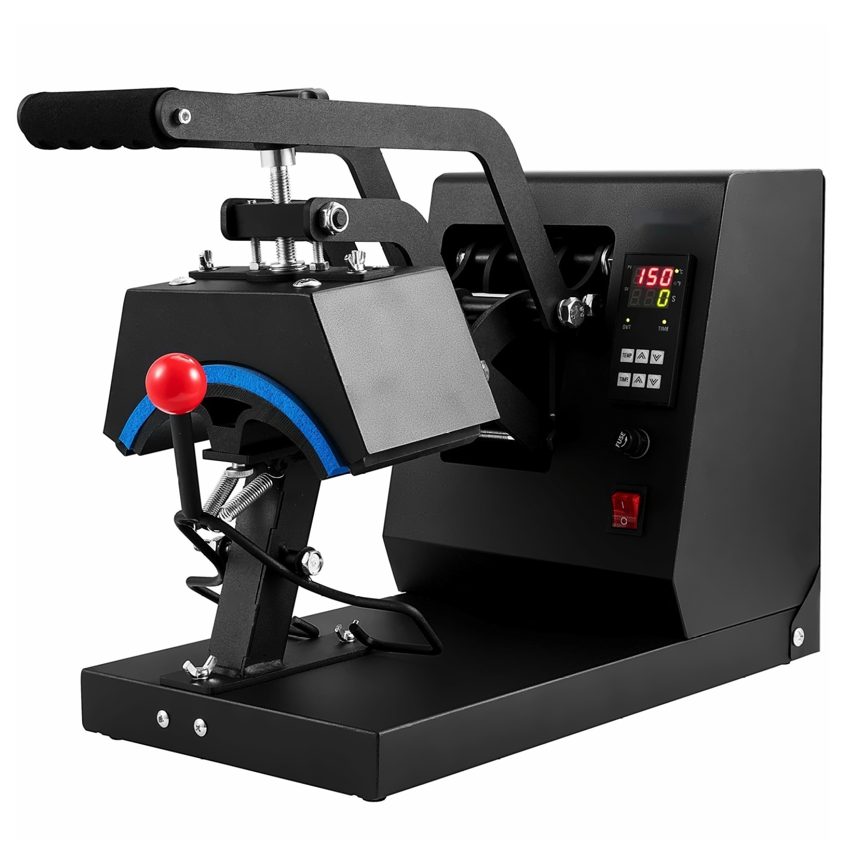 Hat Heat Press 4-in-1, Cap Heat Press Machine 6x3", LCD Digital Timer Temp Control, 4 Curved Heating Elements for Hats, Sublimation Transfers