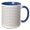 Blue/White, variant on 3drose, Grey and White Chevron Zig Zag Pattern Aka Trendy Gray or Stylish Silver, 11oz Two-tone Green Mug