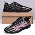 thumbnail image 4 of Breast Cancer Awareness Shoes for Men Women Running Shoes Lightweight Walking Sneakers Mesh Athletic Sport Shoes Black Size 8, 4 of 5