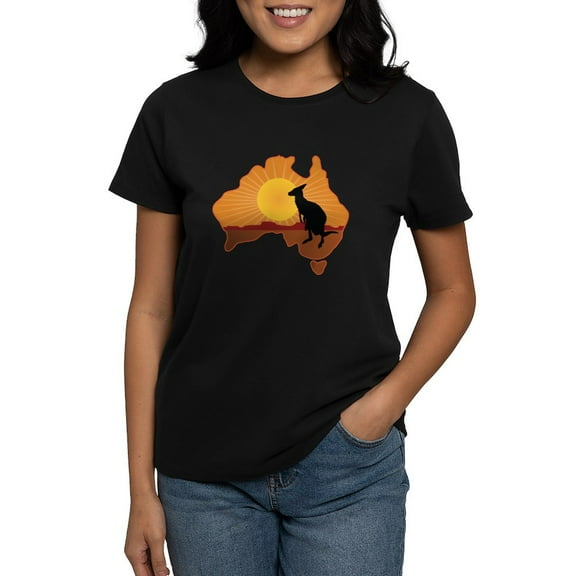 CafePress - Australia Kangaroo Women's Dark T Shirt - Women's Traditional Fit Dark T-Shirt