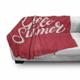 thumbnail image 3 of Hello Summer Soft Flannel Fleece Throw Blanket, Hand Written Looking Calligraphy Simplistic Summer Themed Layout, Cozy Plush for Indoor and Outdoor Use, 50" x 60", Dark Coral and White, by Ambesonne, 3 of 6