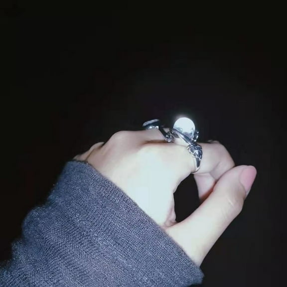 Retro Open Ring Crystal Ball Beaded Adjustable Finger Jewelry Fashion Accessory for Women Bohemian Style Handmade