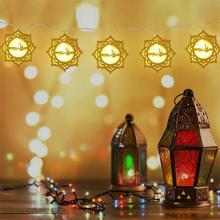

1.6M 10-LEDs Muslim Ramadan Eid Mubarak String Lights Golden LED Lanterns Decors