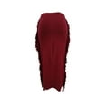 thumbnail image 4 of Yuemengxuan Women Bottom Skirt, High-Quality Solid Color High-Waist Semi-Dress with Tassels, 4 of 5
