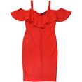 thumbnail image 1 of Rachel Roy Womens Off The Shoulder Midi Dress, Red, Large, 1 of 1