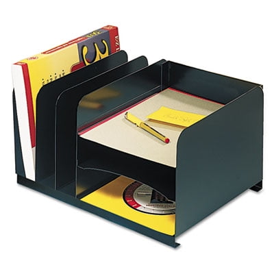 Horizontal Combo Organizer - Vertical/horizontal Combo Organizer, Six Sections, Steel, 15 X 11 X 8 1/8, Black