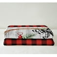 thumbnail image 3 of Rustic Cardinal Bird Throw Blanket Christmas Fleece Blanket For Bed Sofa Couch 40"X50",Farmhouse Red Black Buffalo Plaid Check Sherpa Blanket Soft Warm,Xmas Holiday Flannel Blanket, 3 of 6