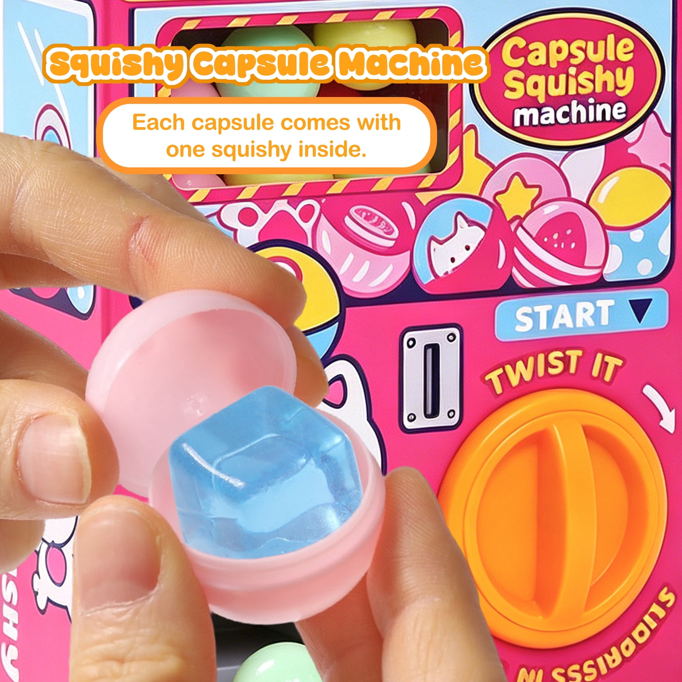 FUFU SQUISHY Taba Squishy Capsule Machine Toy, 30PCS Squishy Set for Kids, Sensory Fidget Toys, Party Favors, Classroom Prizes