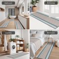 thumbnail image 5 of Blue Geometric Striped Pattern Kitchen Rugs Sets Of 3,Kitchen Runner Rugs Non Skid Washable,Decorative Kitchen Floor Mats for Kitchen,Sink,Laundry,17"x30"+ 17"x47" + 17"x59", 5 of 6