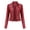 Burgundy, variant on Defitshape Women's Soft Faux Leather Jacket Coat Motorcycle Bike Long Sleeve Zip Up Zippered Moto Top Thermal Outerwear Burgundy XX-Large