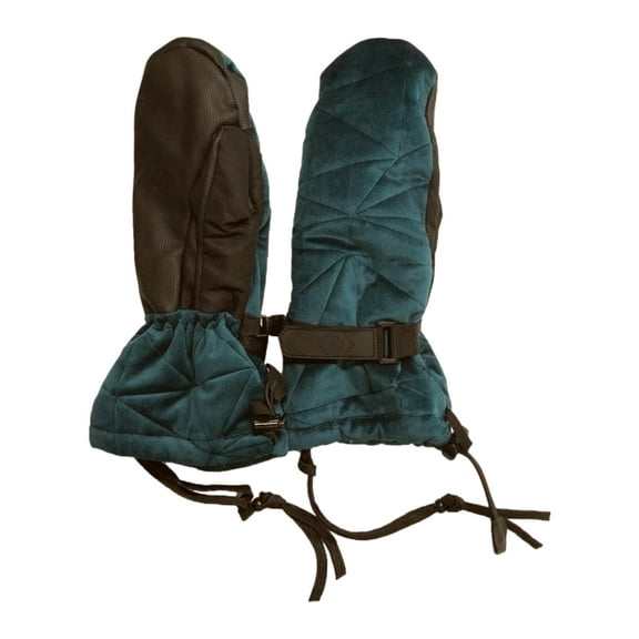 Free Country Womens Quilted Green Mittens with Built in Gloves & Bonus Scarf